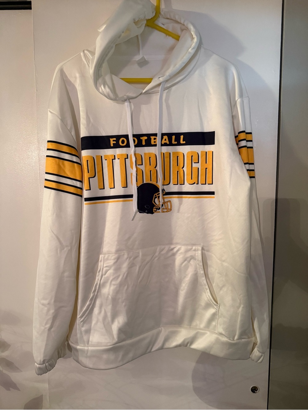 White Pittsburgh Football Hoodie Sweatshirt
